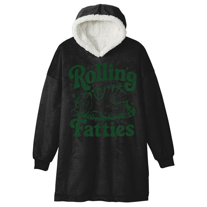 Rolling Fatties Cat Funny Cute Cat Lover Kitten Owner Kitty Hooded Wearable Blanket