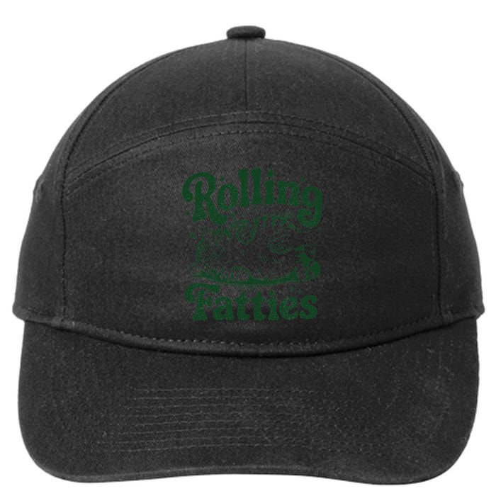Rolling Fatties Cat Funny Cute Cat Lover Kitten Owner Kitty 7-Panel Snapback Hat