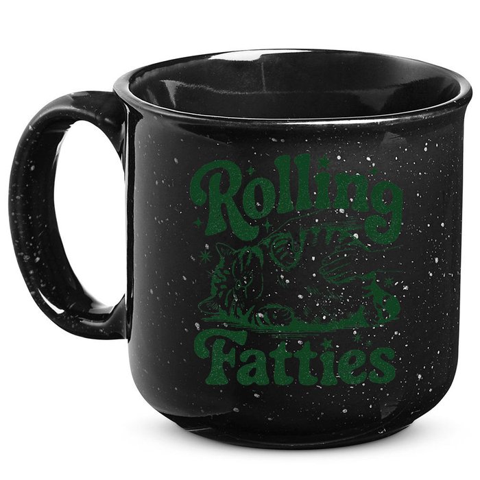 Rolling Fatties Cat Funny Cute Cat Lover Kitten Owner Kitty 15oz Campfire Ceramic Mug