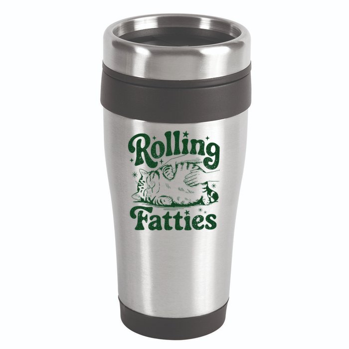 Rolling Fatties Cat Funny Cute Cat Lover Kitten Owner Kitty 16oz Travel Tumbler