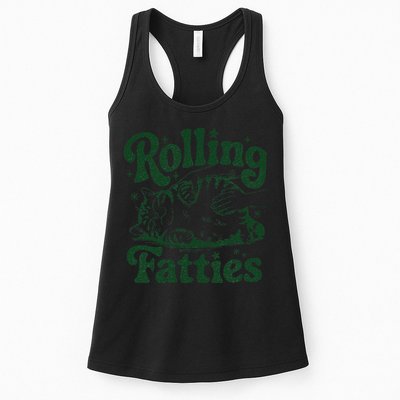 Rolling Fatties Cat Funny Cute Cat Lover Kitten Owner Kitty Womens Tank Top