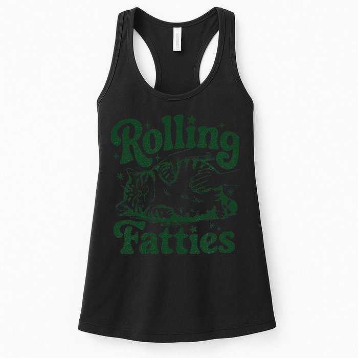 Rolling Fatties Cat Funny Cute Cat Lover Kitten Owner Kitty Womens Tank Top