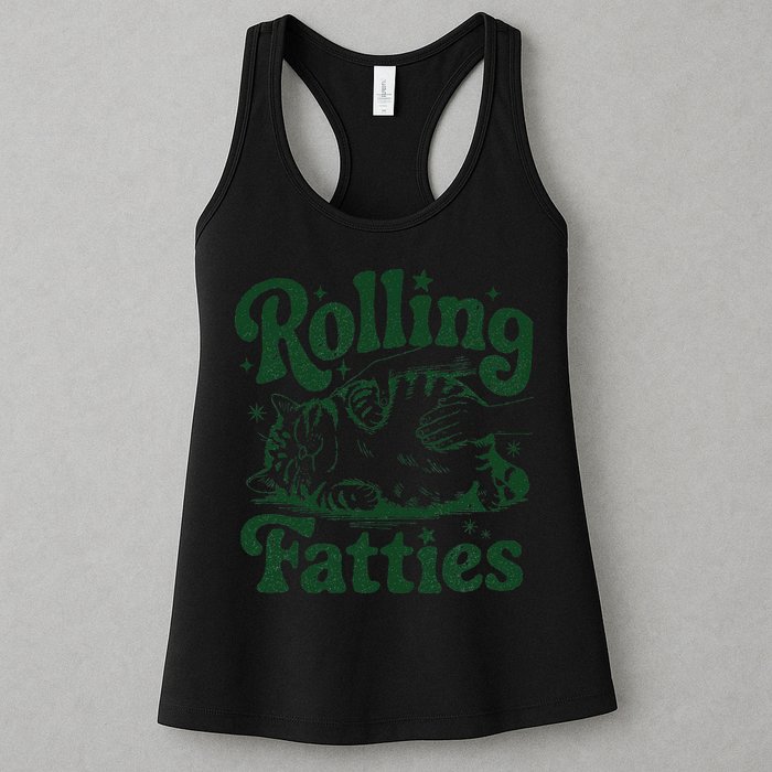 Rolling Fatties Cat Funny Cute Cat Lover Kitten Owner Kitty Womens Tank Top