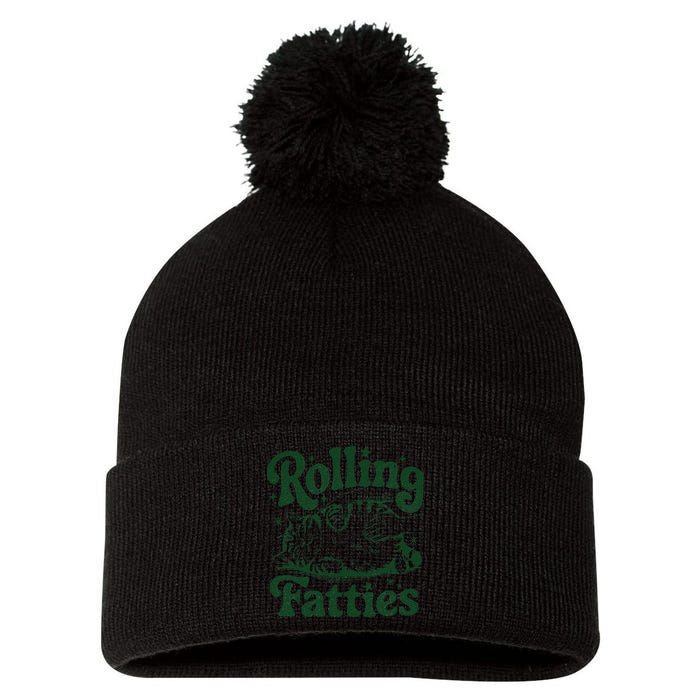 Rolling Fatties Cat Funny Cute Cat Lover Kitten Owner Kitty Pom Pom 12in Knit Beanie