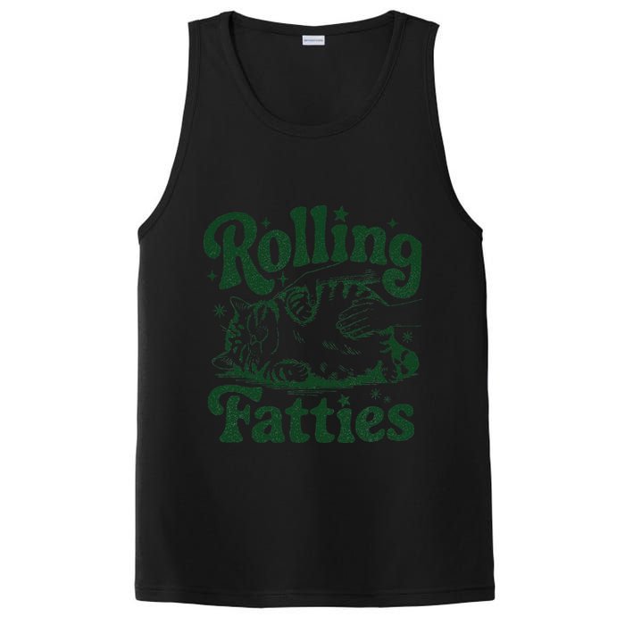Rolling Fatties Cat Funny Cute Cat Lover Kitten Owner Kitty PosiCharge Competitor Tank