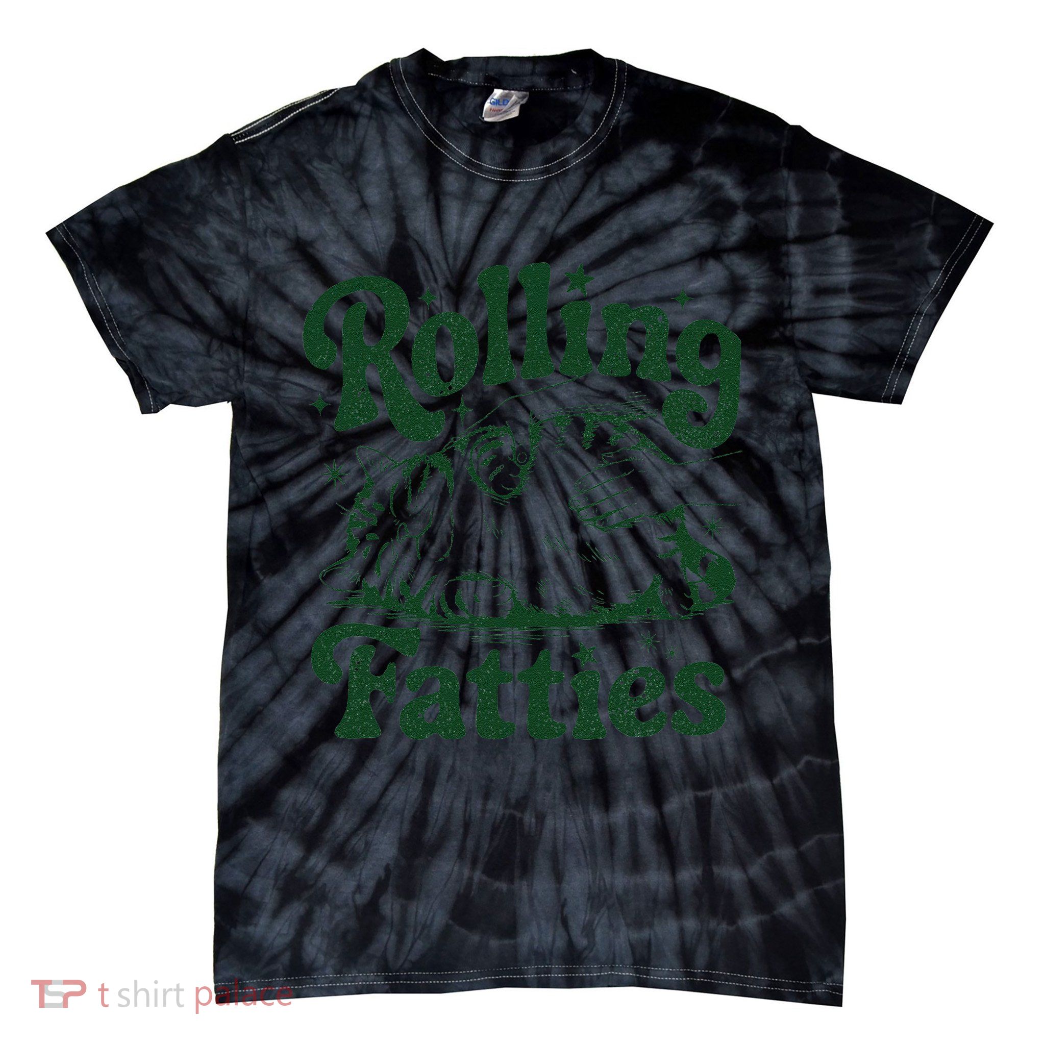 Rolling Fatties Cat Funny Cute Cat Lover Kitten Owner Kitty Tie-Dye T-Shirt