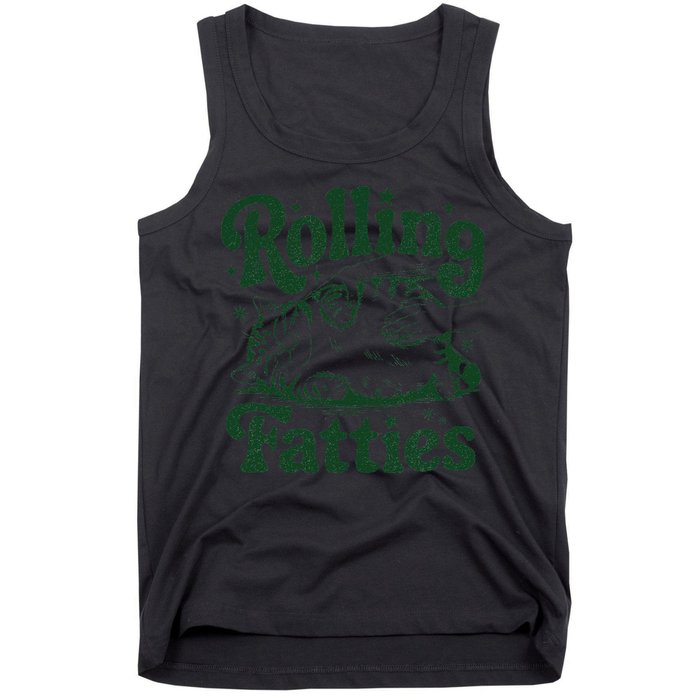 Rolling Fatties Cat Funny Cute Cat Lover Kitten Owner Kitty Tank Top