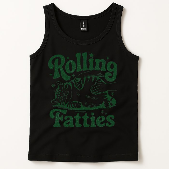 Rolling Fatties Cat Funny Cute Cat Lover Kitten Owner Kitty Tank Top