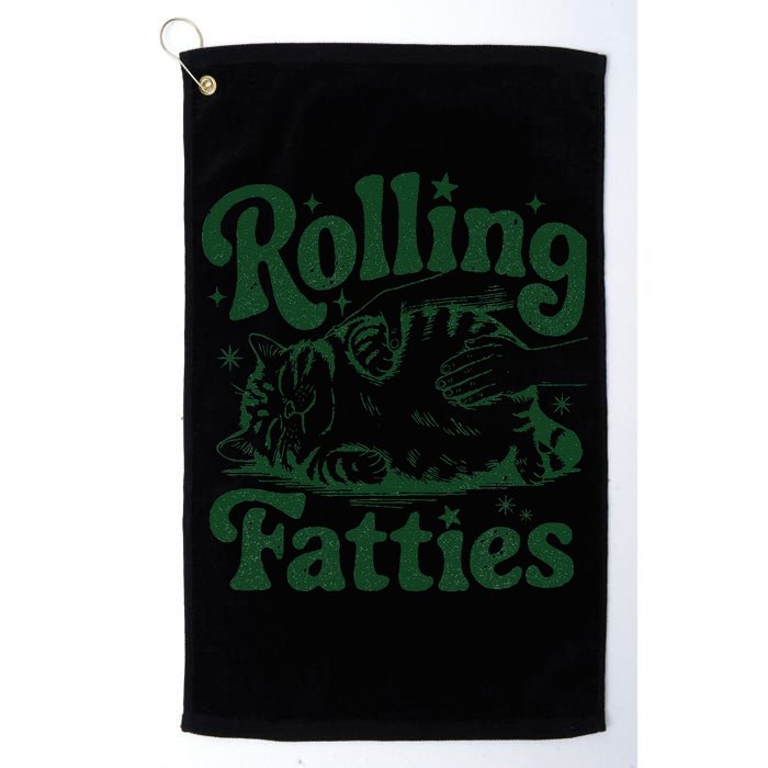 Rolling Fatties Cat Funny Cute Cat Lover Kitten Owner Kitty Golf Towel