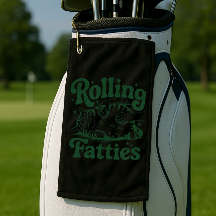 Rolling Fatties Cat Funny Cute Cat Lover Kitten Owner Kitty Golf Towel