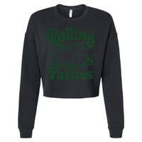 Rolling Fatties Cat Funny Cute Cat Lover Kitten Owner Kitty Cropped Pullover Crew
