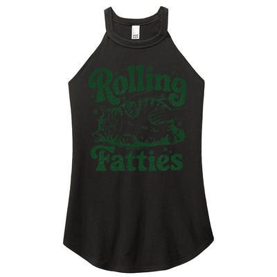 Rolling Fatties Cat Funny Cute Cat Lover Kitten Owner Kitty Women's Perfect Tri Rocker Tank