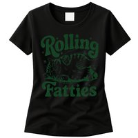 Rolling Fatties Cat Funny Cute Cat Lover Kitten Owner Kitty Womens T-Shirt