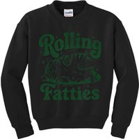 Rolling Fatties Cat Funny Cute Cat Lover Kitten Owner Kitty Kids Sweatshirt