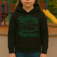 Rolling Fatties Cat Funny Cute Cat Lover Kitten Owner Kitty Kids Hoodie
