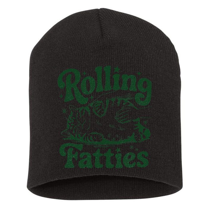 Rolling Fatties Cat Funny Cute Cat Lover Kitten Owner Kitty Short Acrylic Beanie