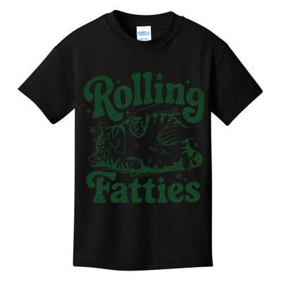 Rolling Fatties Cat Funny Cute Cat Lover Kitten Owner Kitty Kids T-Shirt