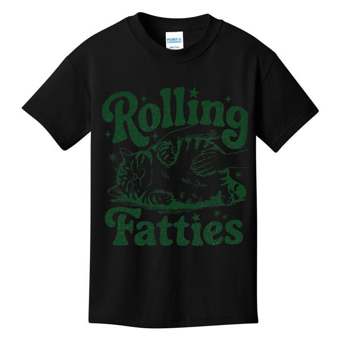 Rolling Fatties Cat Funny Cute Cat Lover Kitten Owner Kitty Kids T-Shirt