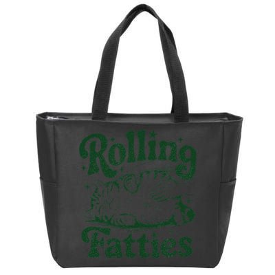 Rolling Fatties Cat Funny Cute Cat Lover Kitten Owner Kitty Zip Tote Bag