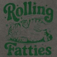 Rolling Fatties Cat Funny Cute Cat Lover Kitten Owner Kitty Cotton Canvas Backpack