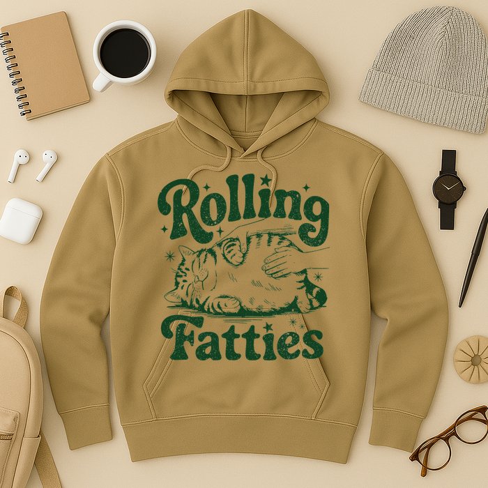 Rolling Fatties Cat Funny Cute Cat Lover Kitten Owner Kitty Hoodie
