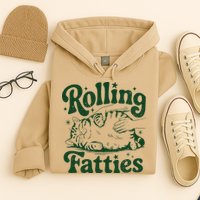 Rolling Fatties Cat Funny Cute Cat Lover Kitten Owner Kitty Hoodie