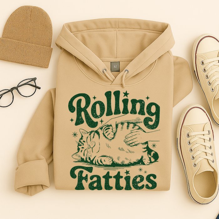Rolling Fatties Cat Funny Cute Cat Lover Kitten Owner Kitty Hoodie