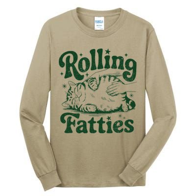 Rolling Fatties Cat Funny Cute Cat Lover Kitten Owner Kitty Tall Long Sleeve T-Shirt