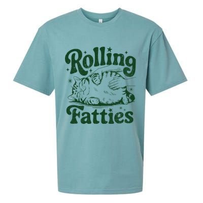 Rolling Fatties Cat Funny Cute Cat Lover Kitten Owner Kitty Sueded Cloud Jersey T-Shirt
