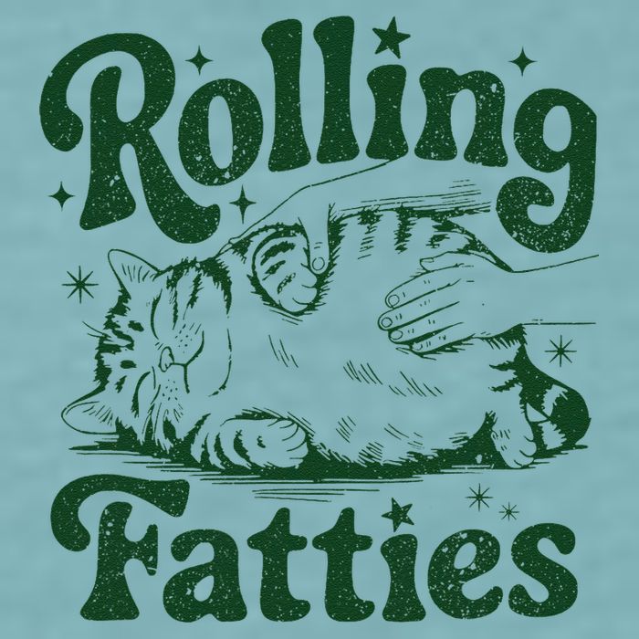 Rolling Fatties Cat Funny Cute Cat Lover Kitten Owner Kitty Sueded Cloud Jersey T-Shirt