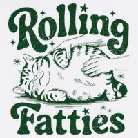 Rolling Fatties Cat Funny Cute Cat Lover Kitten Owner Kitty Garment-Dyed Sweatshirt