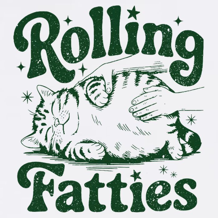 Rolling Fatties Cat Funny Cute Cat Lover Kitten Owner Kitty Garment-Dyed Sweatshirt