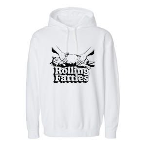 Rolling Fatties Cat Funny Cute Cat Lover Kitten Owner Retro Garment-Dyed Fleece Hoodie