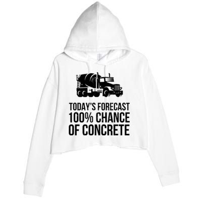 Retro Funny Concrete Worker Gift Construction Worker Gag Pun Crop Fleece Hoodie