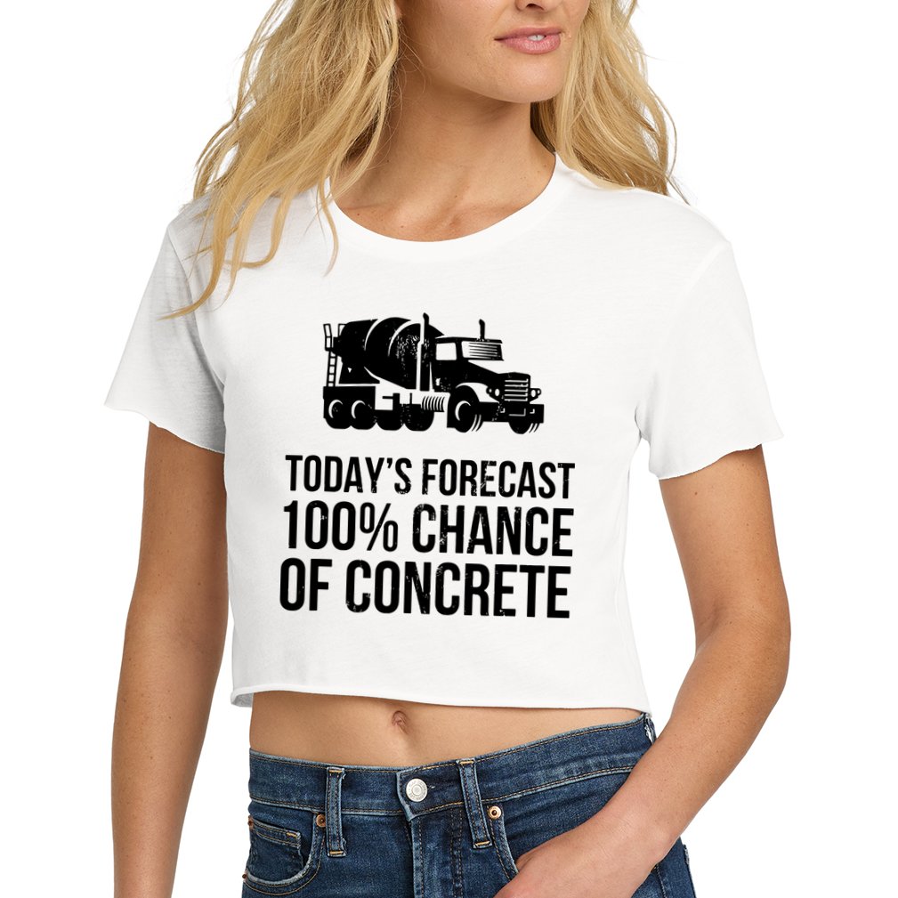 Retro Funny Concrete Worker Gift Construction Worker Gag Pun Crop Top