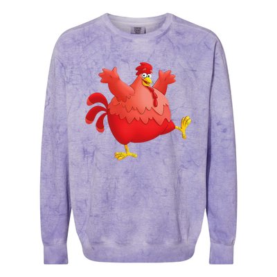 Red Fat Chubby Chicken Bird Cock Cartoon Art Colorblast Crewneck Sweatshirt