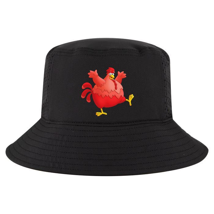 Red Fat Chubby Chicken Bird Cock Cartoon Art Cool Comfort Performance Bucket Hat