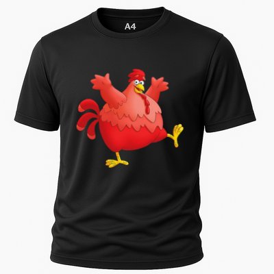Red Fat Chubby Chicken Bird Cock Cartoon Art Performance Shirt