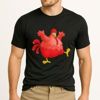 Red Fat Chubby Chicken Bird Cock Cartoon Art Cooling Performance Crew T-Shirt
