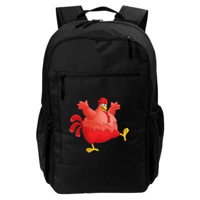 Red Fat Chubby Chicken Bird Cock Cartoon Art Backpack