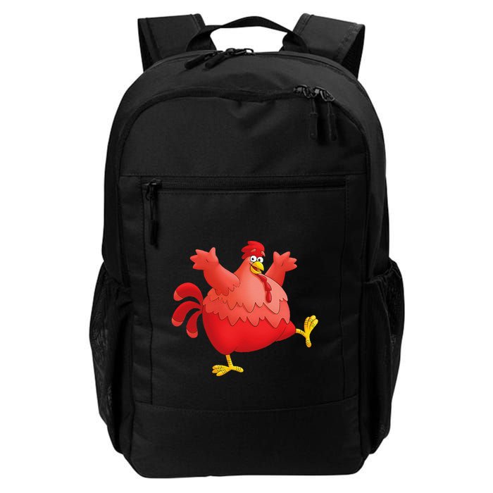 Red Fat Chubby Chicken Bird Cock Cartoon Art Backpack