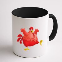 Red Fat Chubby Chicken Bird Cock Cartoon Art Mug