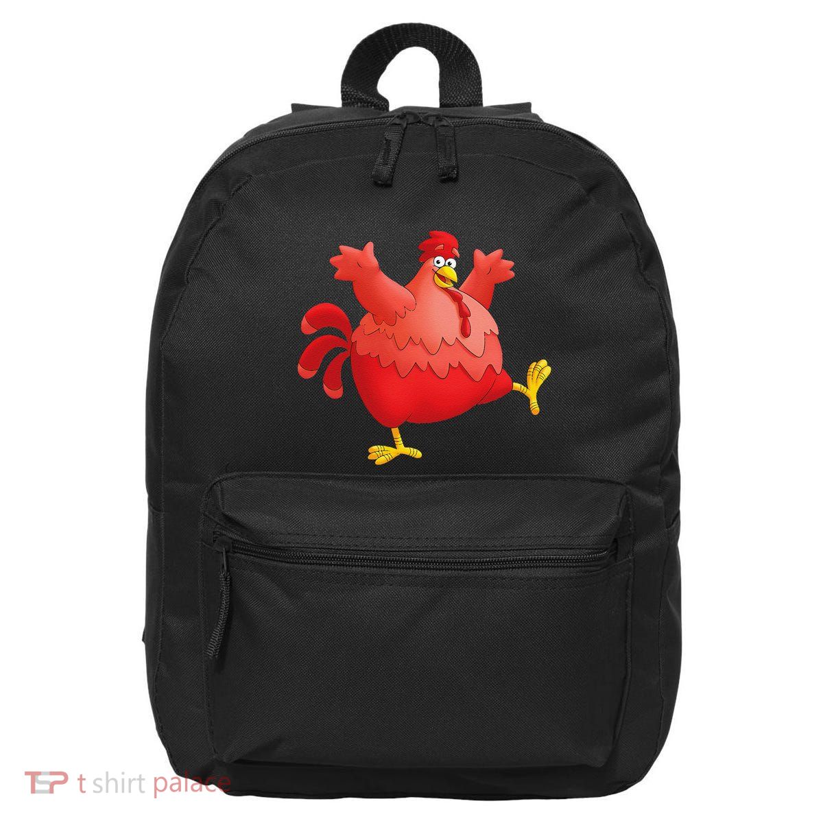 Red Fat Chubby Chicken Bird Cock Cartoon Art 16 in Basic Backpack