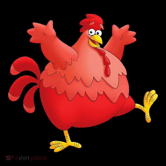 Red Fat Chubby Chicken Bird Cock Cartoon Art 16 in Basic Backpack