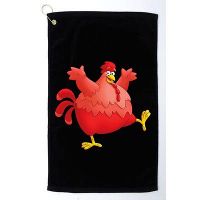Red Fat Chubby Chicken Bird Cock Cartoon Art Golf Towel