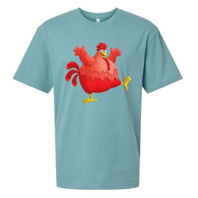 Red Fat Chubby Chicken Bird Cock Cartoon Art Sueded Cloud Jersey T-Shirt