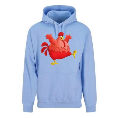 Red Fat Chubby Chicken Bird Cock Cartoon Art Unisex Surf Hoodie