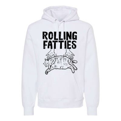 Rolling Fatties Cat Funny Fat Kitten Men Women Kids Girls Premium Hoodie