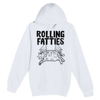 Rolling Fatties Cat Funny Fat Kitten Men Women Kids Girls Premium Pullover Hoodie