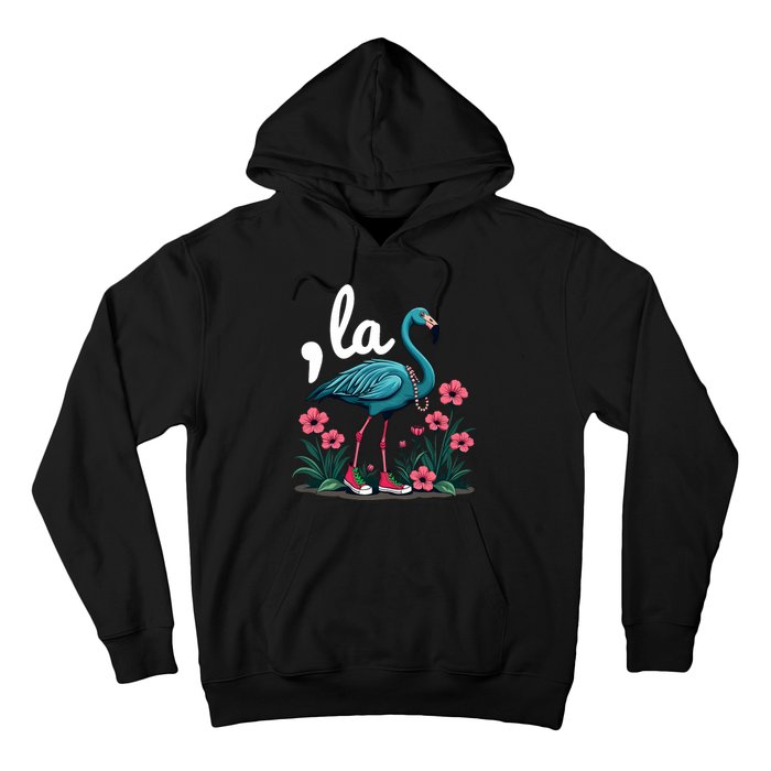 Retro Flamingo Chucks And Pearls Comma La Kamala Harris 2024 Hoodie